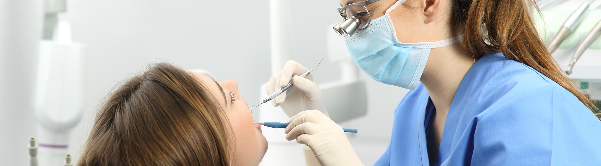 woman receiving a dental cleaning