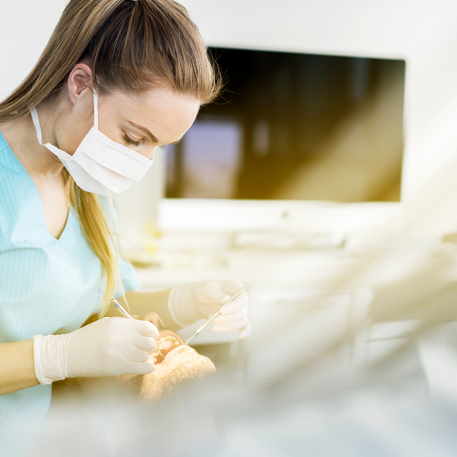 dentist working on patient